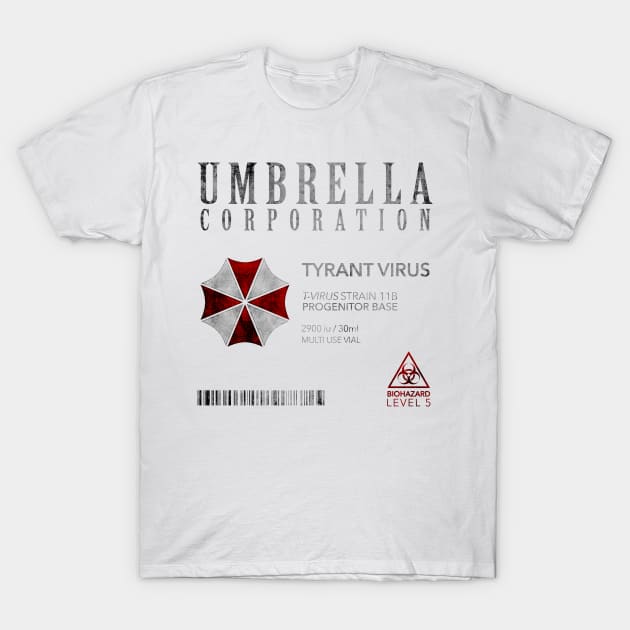 Umbrella Corp T Virus T-Shirt by alarts